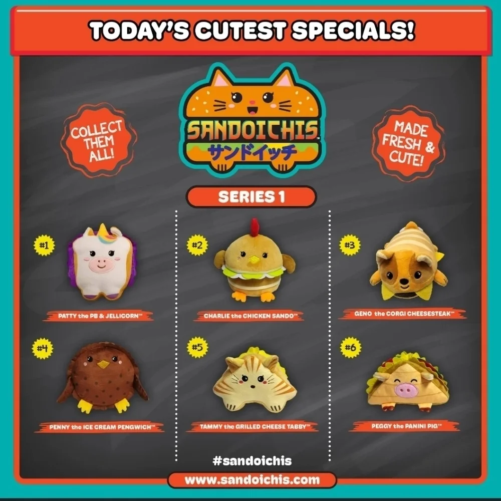 Sandwich Series 1 Plush Toy cute funny plush dog kids toy sandwich